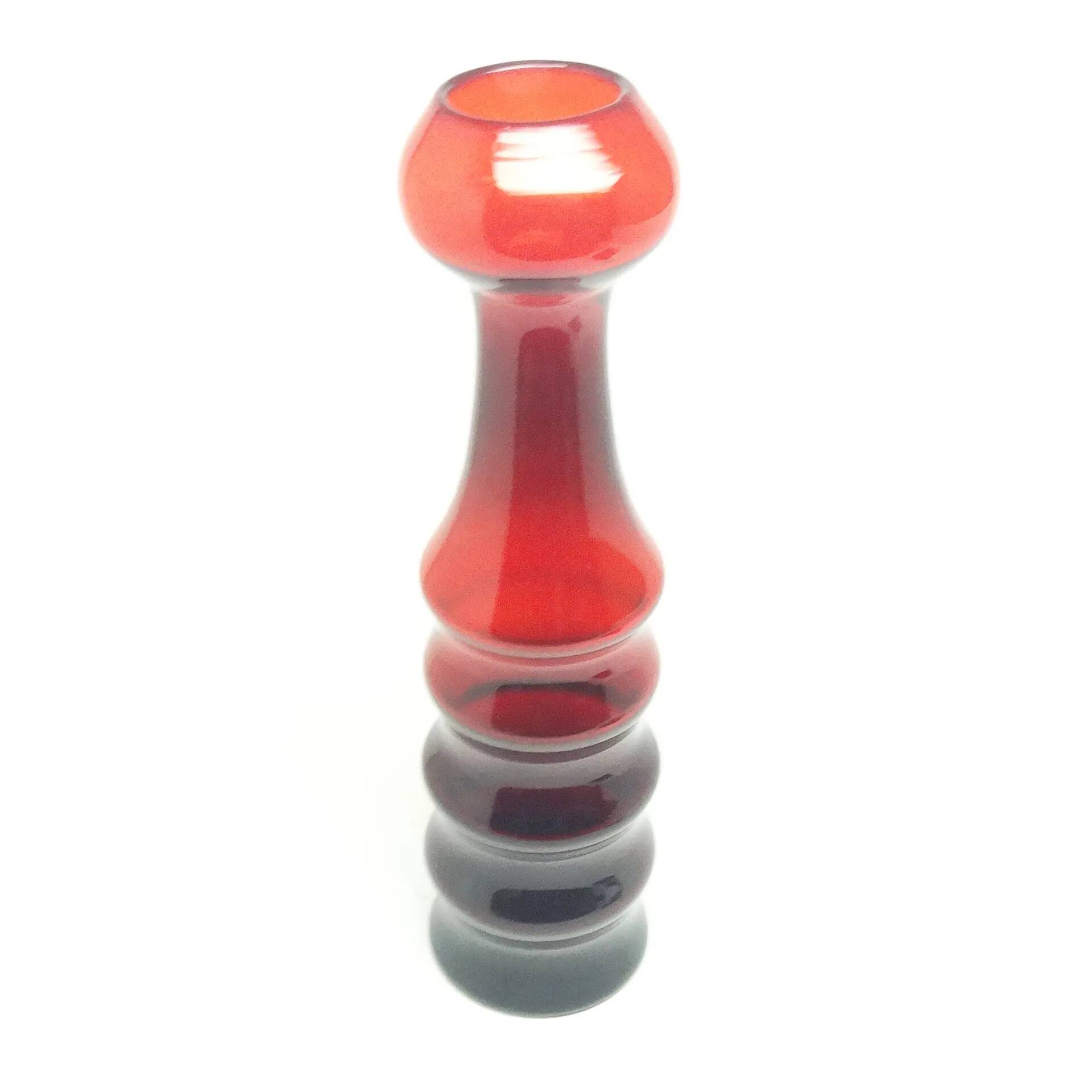 Giraffe vase, postmodernism, glass, design by K. Krawczyk, Huta Sudety, Poland, 1970s