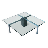 KW1 glass, metal and granite coffee table by Hank Kwint for Metaform 1980s