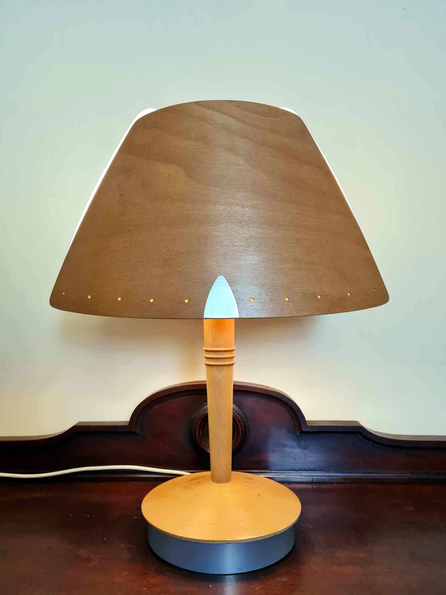 Scandinavian style table lamp designed and manufactured by Lucid France for Hilton Hotel