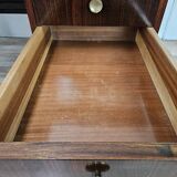 Executive Art Decò desk in exotic wood, glass, and brass