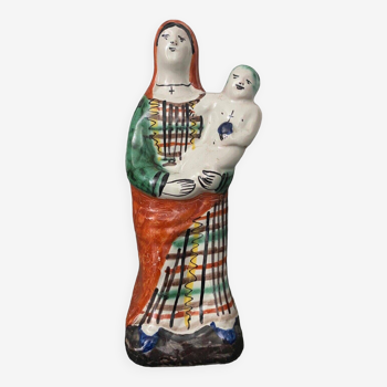 Virgin and Child earthenware from Nevers or Malicorne late 18th century