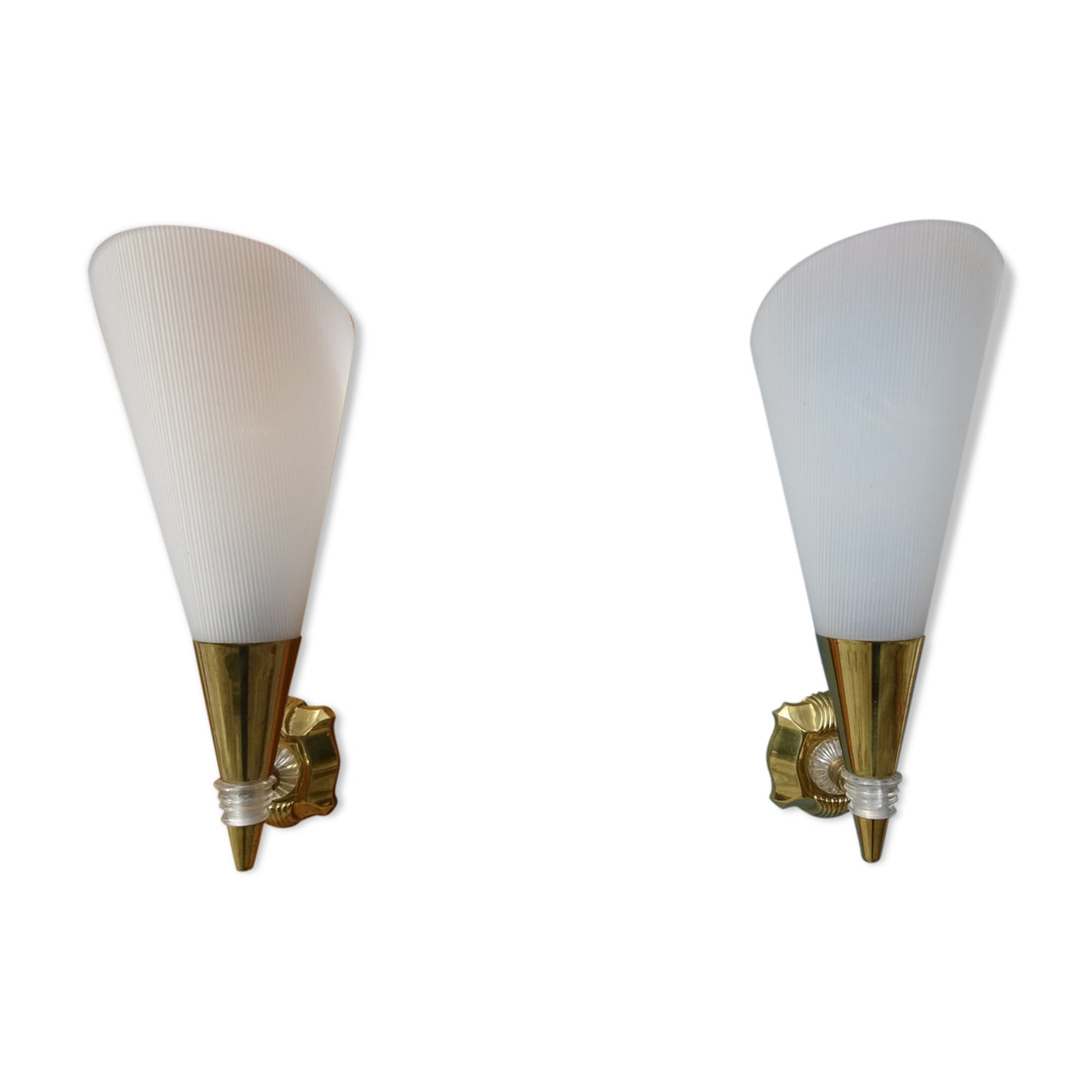 Pair of cone wall lamps 1950