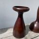 Trio of large turned wooden candlesticks