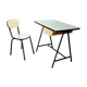 Children's desk and its chair 60s, formica, wood and steel
