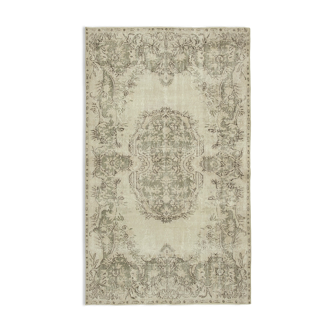 Tapis beige oriental fait à la main 179 cm x 298 cm