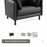 Contemporary design armchair Intertime I-Cielo in black leather