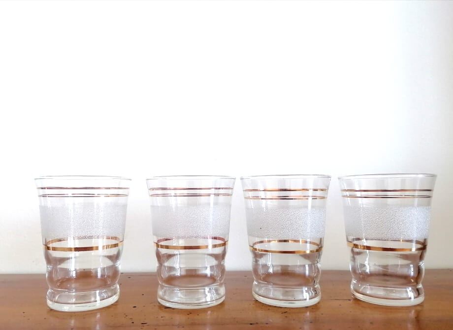 Service à liqueur verre givré 1950