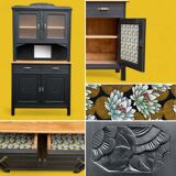 Parisian art deco buffet in solid walnut 1930