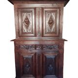 Buffet double-corp style Louis XIII 18eme siècle chène massif