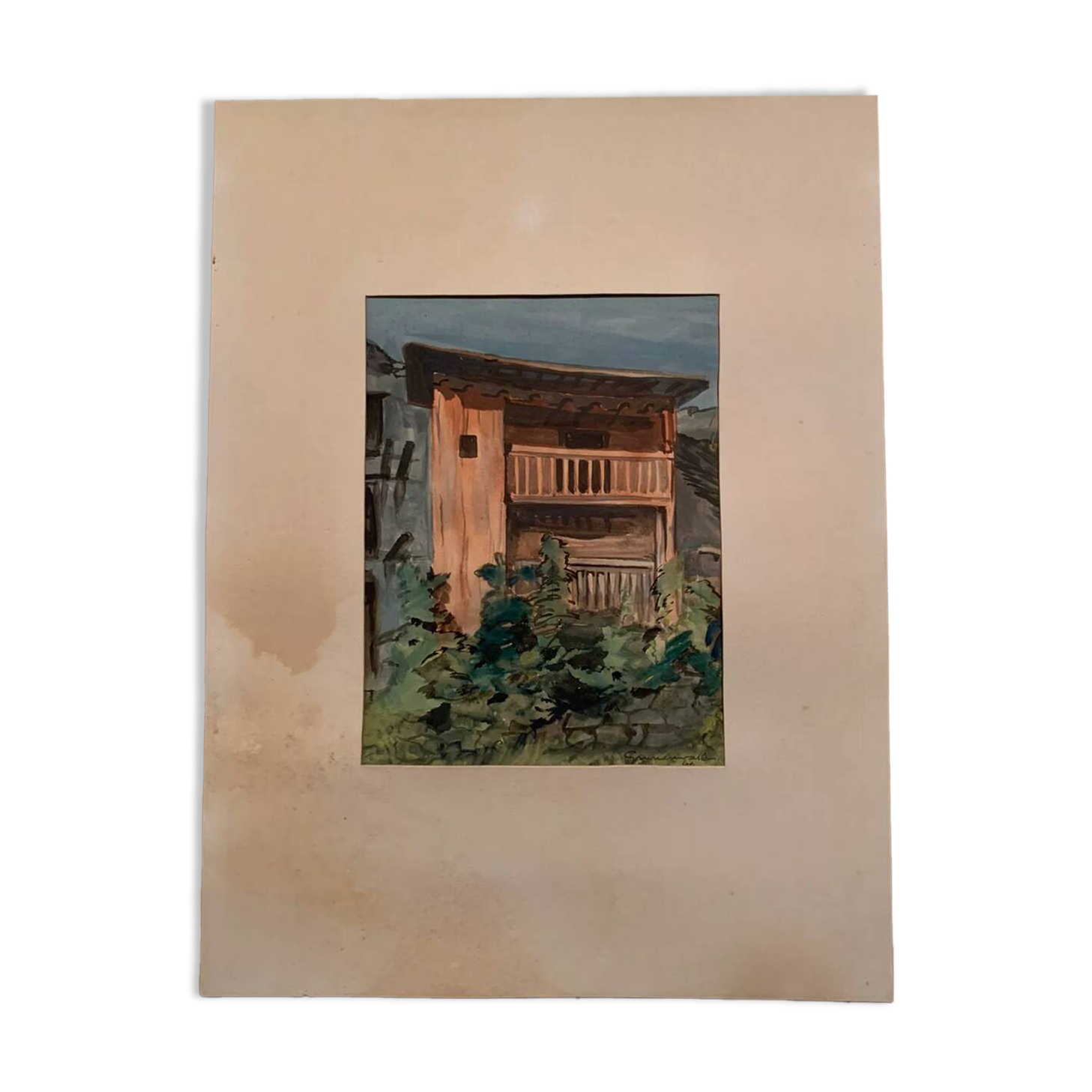 Jean Jacques GRUNENWALD (1911 - 1982) - Watercolor - Mountain House