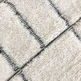 Moroccan Berber carpet blessed ouarain ecru with black patterns engraved 290x202cm