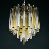 Crystal prism chandelier in Murano glass by Venini, 1970s.