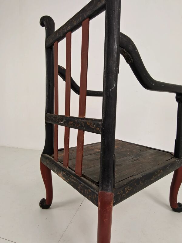 Fauteuil anglais de style chinoiserie vers 1900