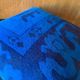 Vessel Motif Rug Cushion, Cobalt Navy Wool, Tribal Kilim Decor 20x20