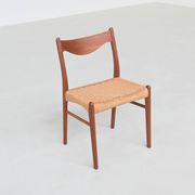 Arne Wahl Iversen set of six dining chairs in teak Glyngore Denmark 1960