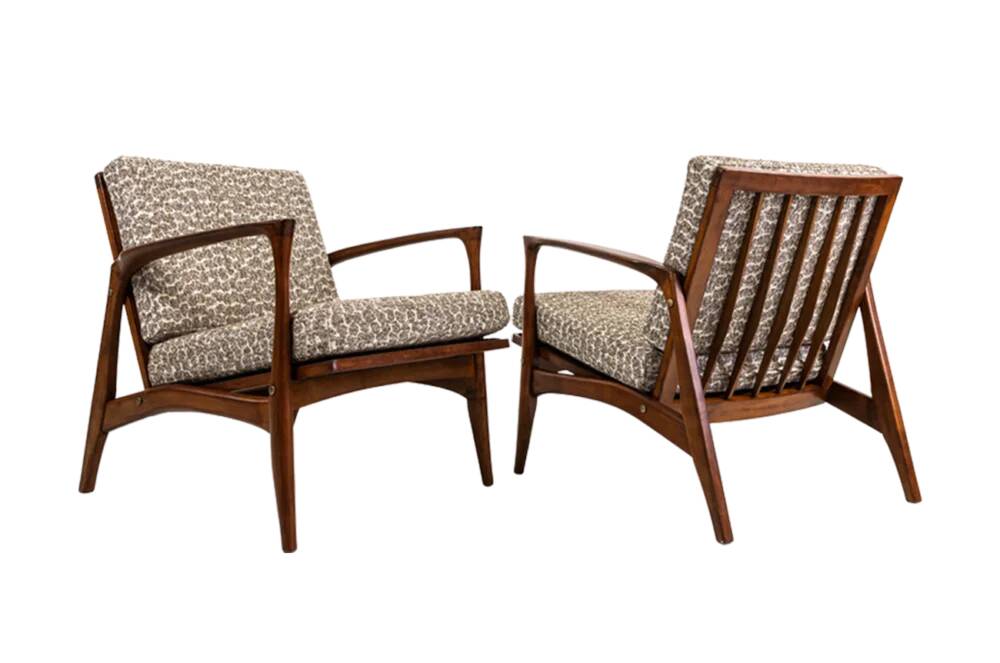 Vintage scandinavian armchairs, Denmark, 60s, Set Of 2