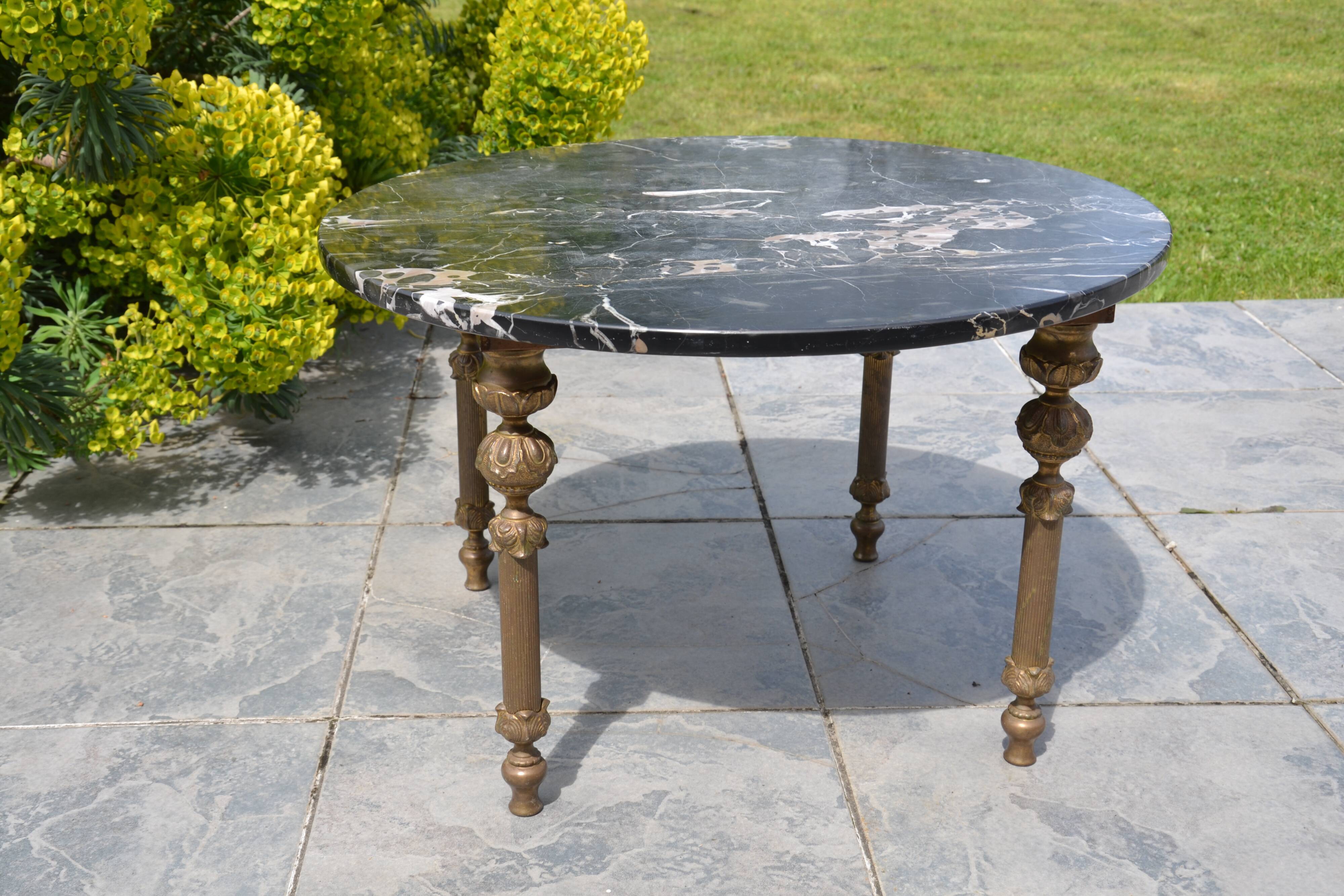 Black marble coffee table