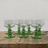 7 Alsatian crystal wine glasses