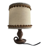 1950s turned wood table lamp