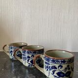 Trio of ceramic coffee cups