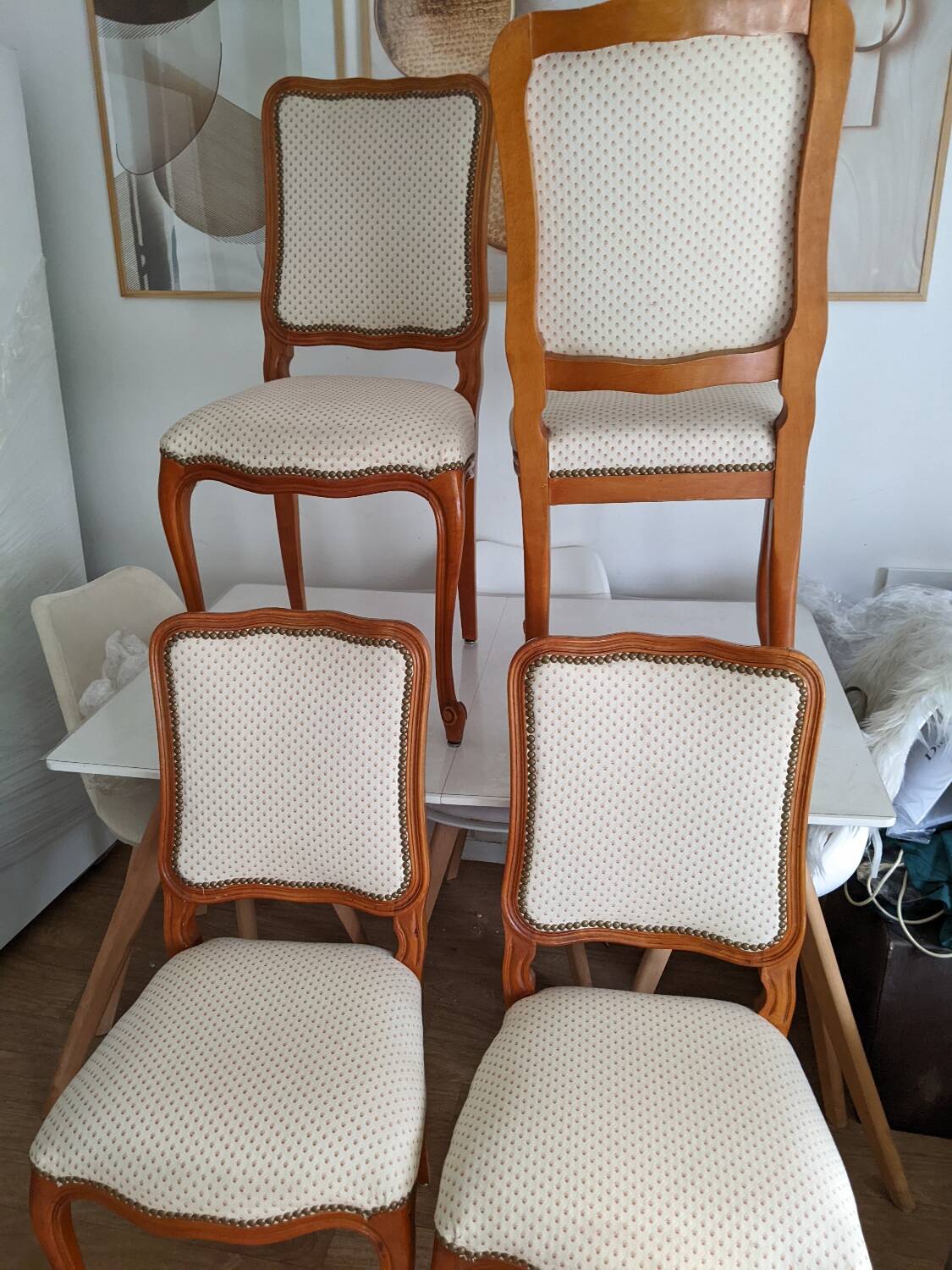 Lot de 4 Chaises Vintage Style Louis XV / Louis Philippe