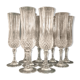 Set de 10 flûtes à champagne cristallin taillé