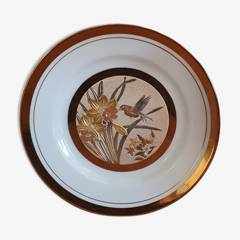 Bird plate in 24 carat gold