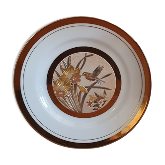 Assiette oiseau en or 24 carats