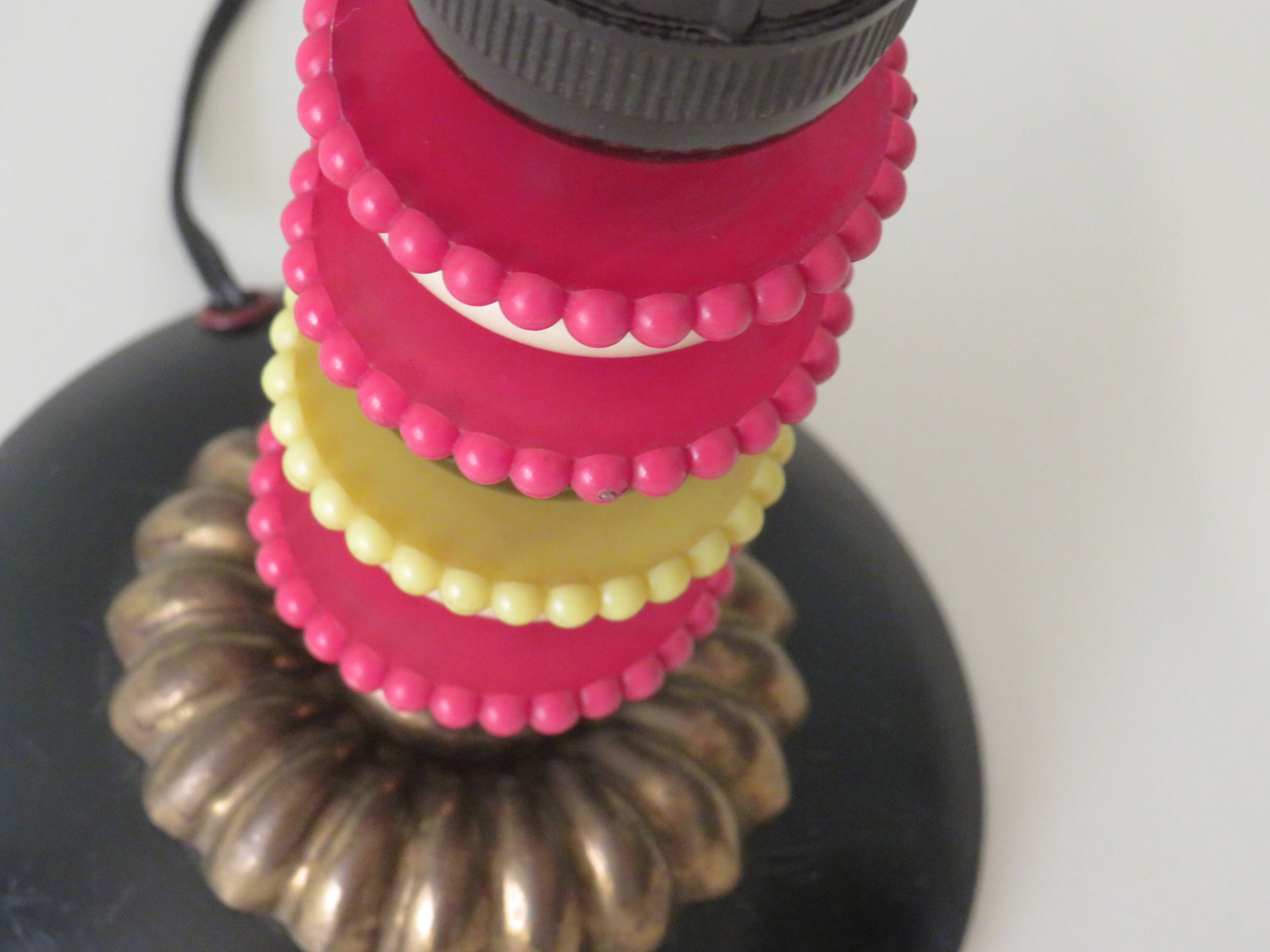 Table lamp in copper, plastic and Bakelite, early twentieth century, Belcique.