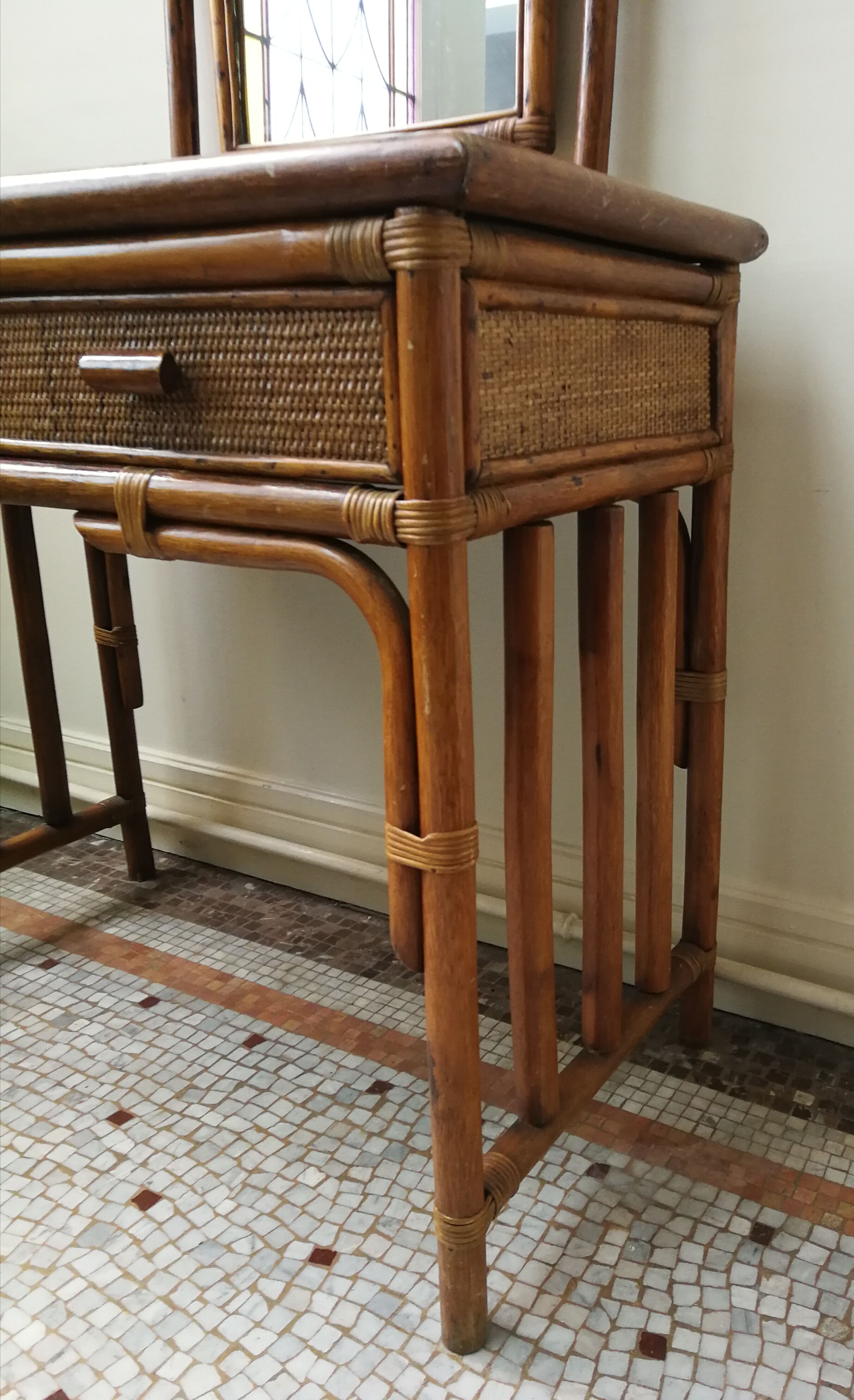 Rattan dressing table