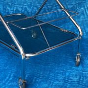 Vintage folding server 1970 with 2 smoked glass trays
