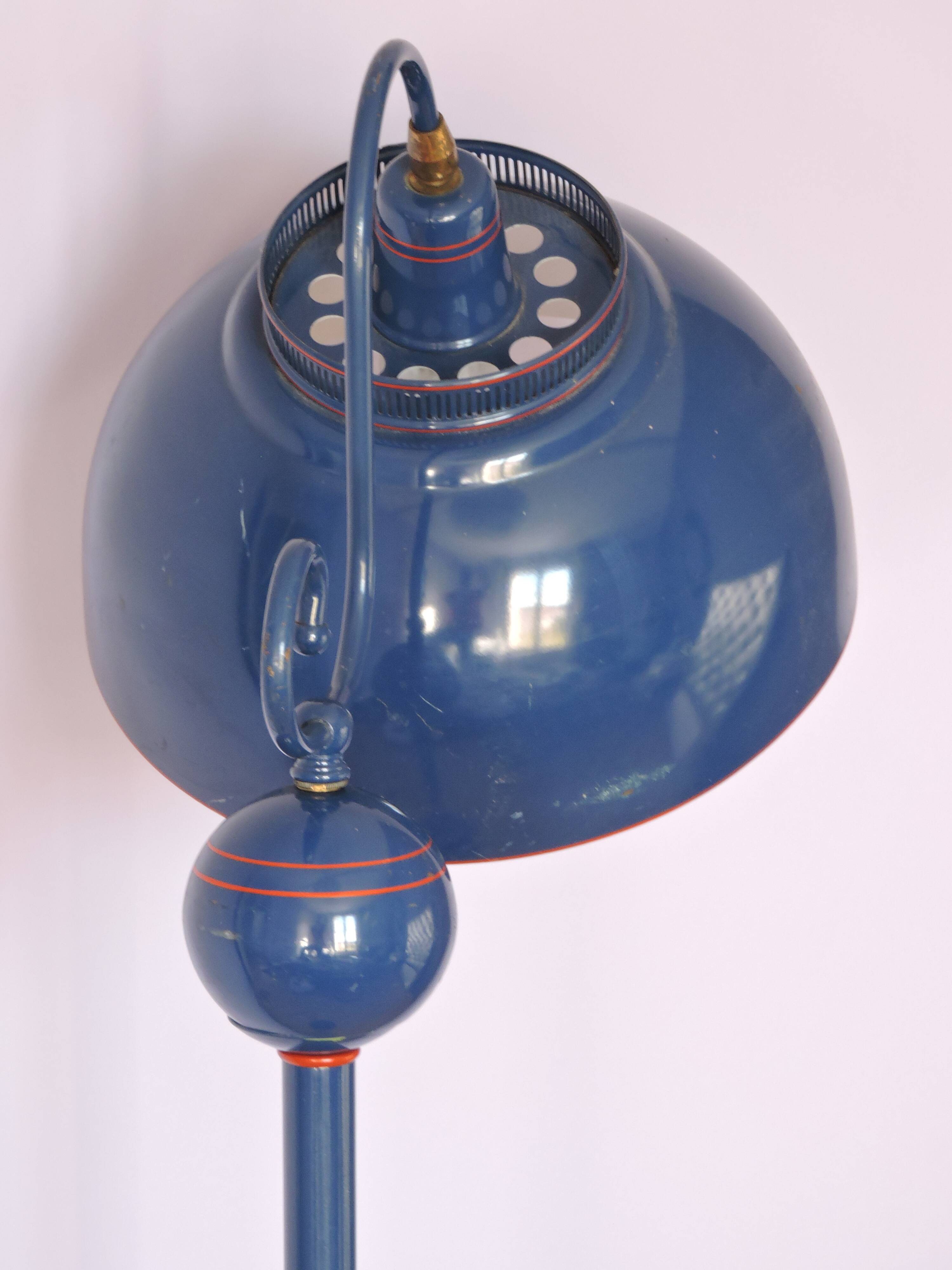 Lampe, lampadaire tôle rigitulle  années 50' underwriters laboratories