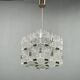 1970s Kamenicky Senov Czech Crystal Glass and Chrome Pendant Light
