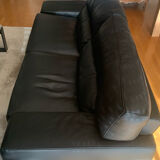 Roche Bobois 3-seater sofa - wide armrests/leather (l. 240 x h. 82)