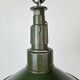 Industrial Green Enamel Military Pendant Lamp with Cast Aluminium Top, 1960