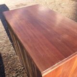 Commode 3 tiroirs noyer et laiton