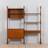 Italian free standing wall unit room divider with a desk in the style of Vittorio Dassi, 1960s