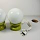 Lot of 2 Oval Table Lamps Wood Space Age Vintage 70s Italy