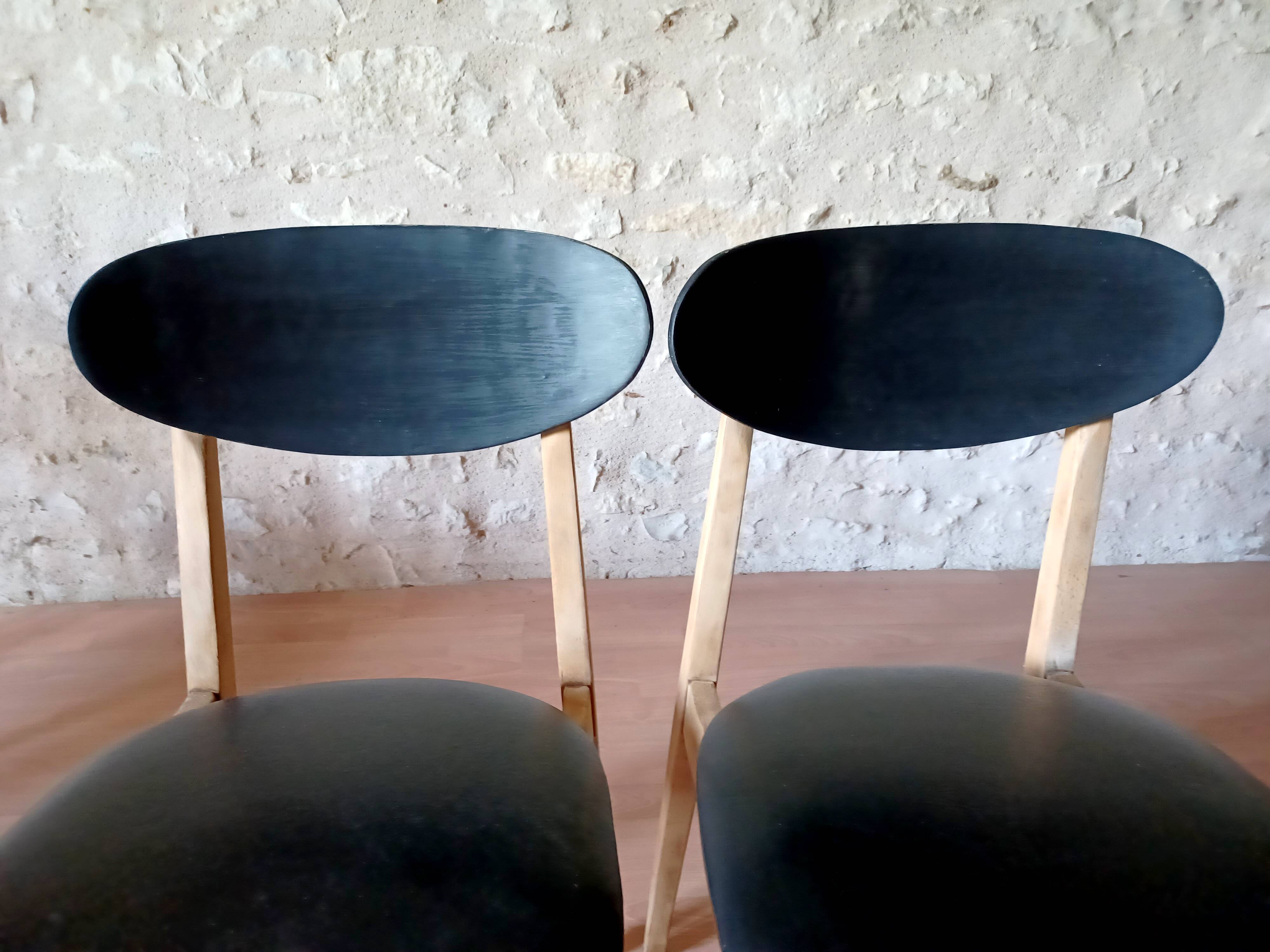 6 chaises vintage scandinave en teck années 1960