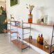 Vintage wooden string shelves