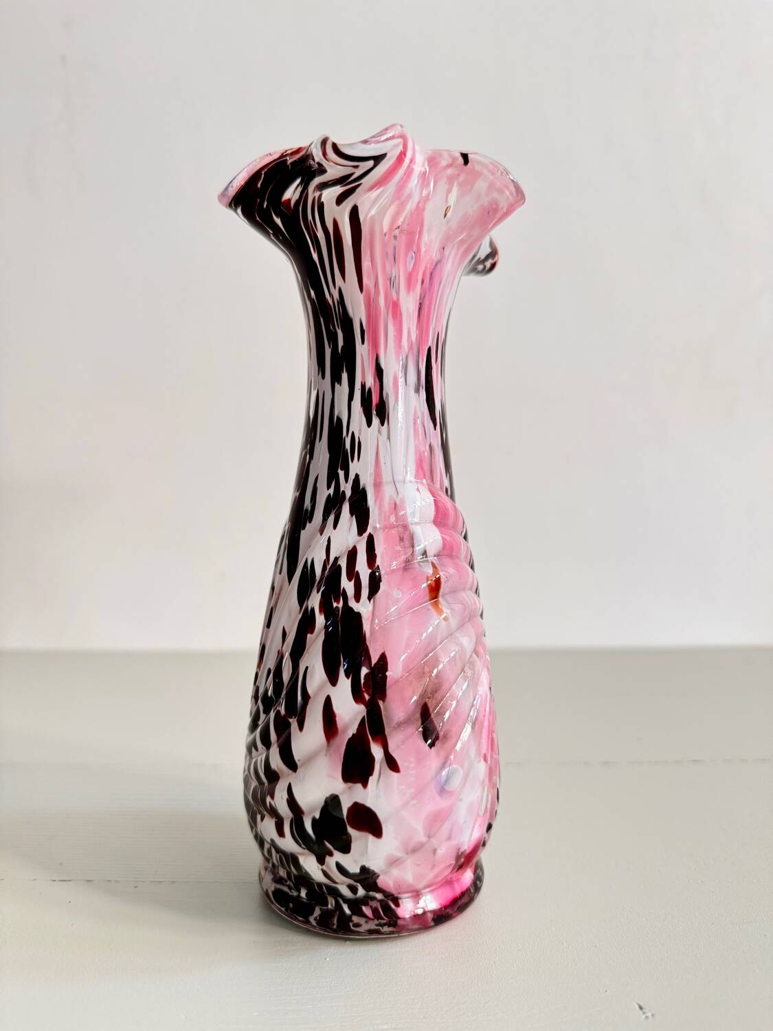 Art Nouveau soliflore vase in Clichy glass