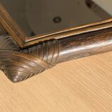 Mirror - Vintage 49x43 cm - Bamboo, Rattan - Patinated wood 1970