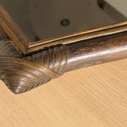 Mirror - Vintage 49x43 cm - Bamboo, Rattan - Patinated wood 1970