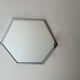 Vintage hexagonal mirror, chromed metal, France 1980