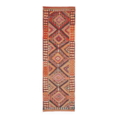 Tapis couloir vintage turc en laine et coton noué à la main des années 1970, 90x300.