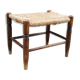 Tabouret vintage en bois et paille