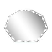Miroir octogonal biseauté art deco années 40 50 21x21cm