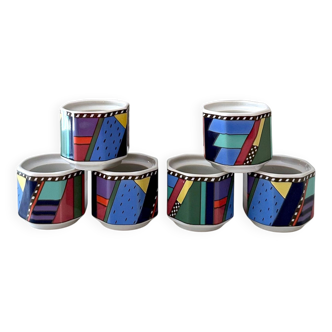 6 Rosenthal Szenario Metropol egg cups, 90's
