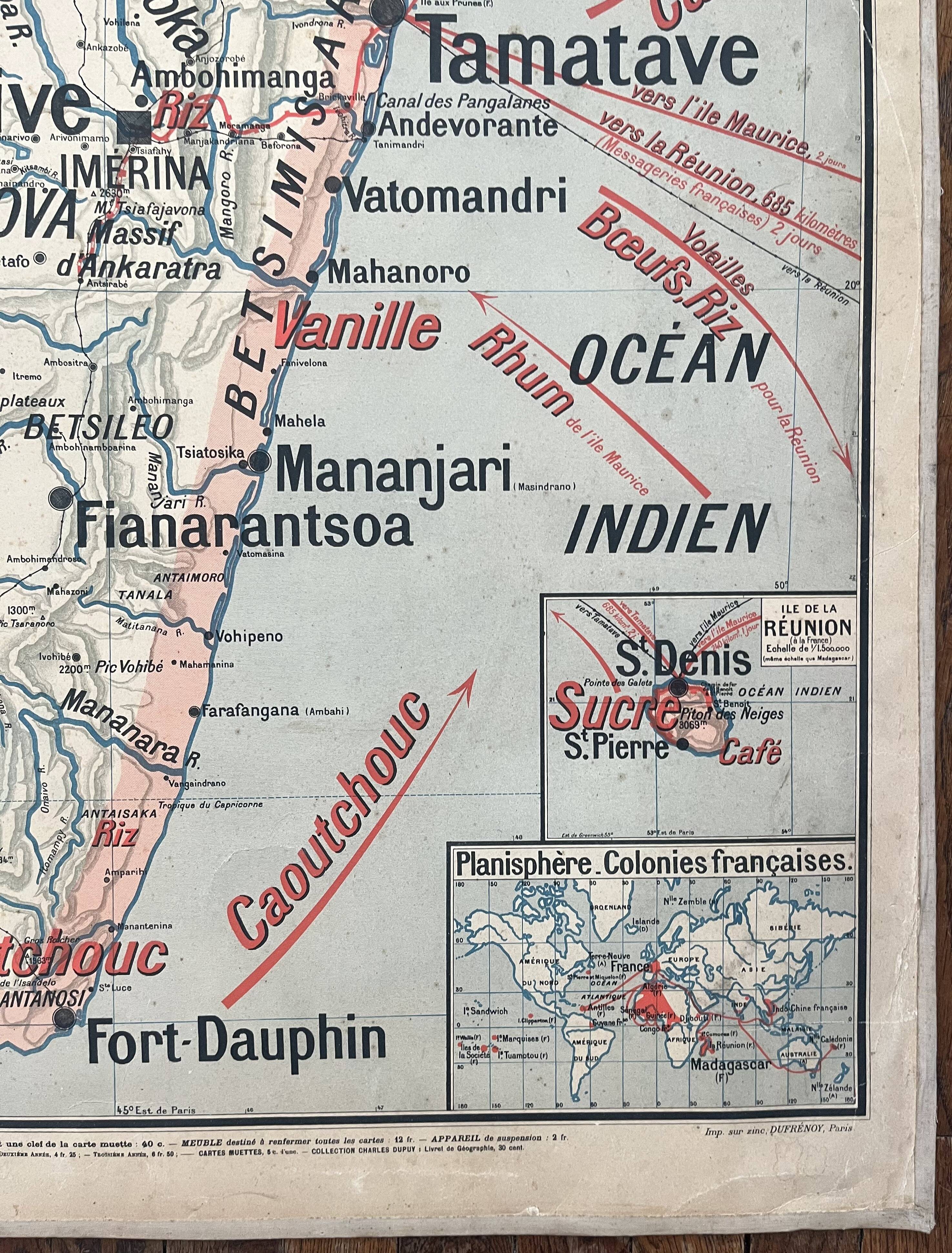 Old school map Vidal-Lablache 36, 1914, T14 – French Indochina