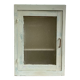 Old medicine cabinet in mint green patinated wood